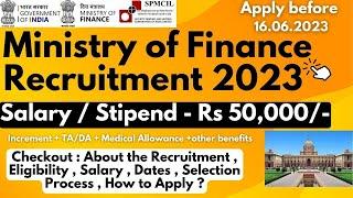 Ministry of Finance Recruitment 2023  Salary upto Rs 50000-  Government Jobs 2023