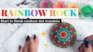 Rainbow Rock Dot Mandala  Simple Design  Beginners