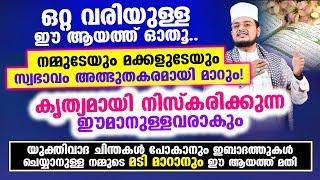 ഒരൊറ്റ വരിയുള്ള ഈ ആയത്ത് ഓതൂ.. മക്കളുടെ സ്വഭാവം അത്ഭുതകരമായി മാറും