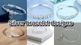 Silver Bracelet Design For Girls 2024  Daily Use Stylish Silver Bracelet Design For Girls 2024