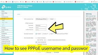 How to find pppoe username and password tp link