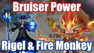 【Summoners War  Currys RTA】The Bruiser Power Rigel & Fire Monkey & Tesarion & Jamire