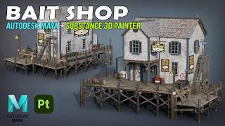 Fishing Bait Shop  Autodesk Maya + Substance 3D Painter