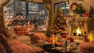 Christmas Vibes ️  Night Living Room Ambience with Jazz  Christmas Jazz Music  Relax Sleep