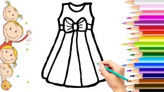 How to draw dress for kids ? koylak qanday chizish mumkin? Как нарисовать платье.