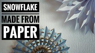 SNOWFLAKE made from PAPER. СНЕЖИНКА из БУМАГИ. Новогодний декор