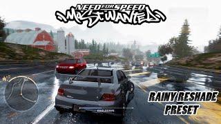 NFS Most wanted 2024 REMASTERED  Ray Tracing Rainy Reshade Preset with Plak Ultimate Graphics Mod