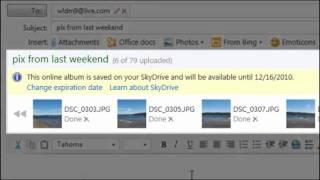 Hotmail Send photos with SkyDrive