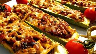 stuffed zucchini boats i have never eaten such a delicious zucchini Healthy and easy