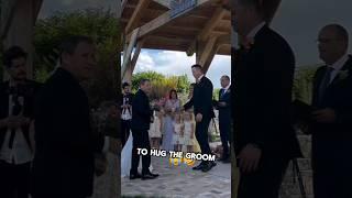 This brides father has a unique way of hugging his tall son in law #shorts