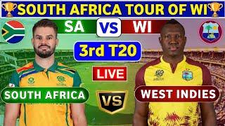 South Africa vs West Indies 3rd T20  WI vs SA 3rd T20 Match Live Score & Commentary T20 Live