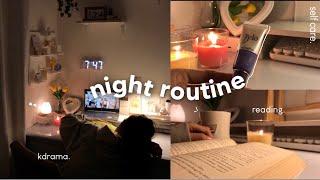 my cozy peaceful & productive night routine  reading self care k-drama