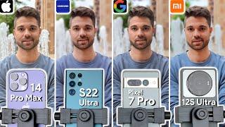 iPhone 14 Pro Max vs Samsung S22 Ultra vs Pixel 7 Pro vs Xiaomi 12S Ultra Camera Test Comparison