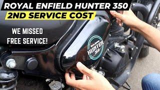 LATE SERVICE ROYAL ENFIELD HUNTER 350 2ND SECOND SERVICE COST ENGINE OIL CHANGE KM AT 2ND SERVICE?