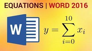 How to Insert Equations in Word 2016
