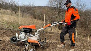 Working with Stihl Mh-700 power tiller for the first time this year.