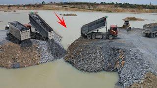 Good Action Incredible Very Good Video Action​ Build Road In Lake By Bulldozer komatsu