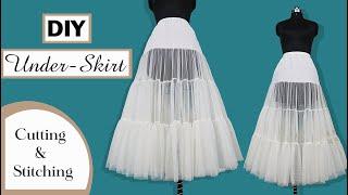 DIY Underskirt  How to make Puffy Underskirt  DIY Petticoat  TulleCancan Underskirt