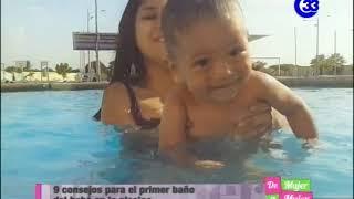 9 Consejos para el primer baño del bebé en la piscina