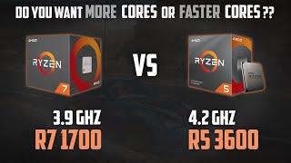 RYZEN 7 1700 vs RYZEN 5 3600  MORE Cores or FASTER Cores?  1080p 1440p and 2160p Benchmarks