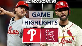 Philadelphia Phillies vs. St. Louis Cardinals Highlights  Wild Card Game 2