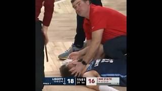 Liberty player gets KNOCKED OUT by opponent ‍ #collegebasketball