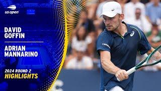 David Goffin vs. Adrian Mannarino Highlights  2024 US Open Round 2