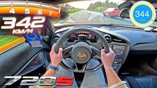 McLaren 720S INSANE *344kmh* on AUTOBAHN NO SPEED LIMIT