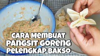 Cara membuat bakwan goreng  pangsit goreng untuk pelengkap bakso 