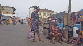LOCAL STREET MARKET COMMUNITY IN GHANA ACCRA AFRICA