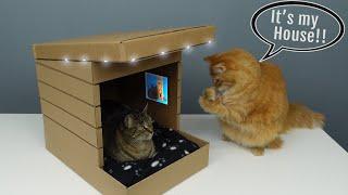 Modern Cardboard Cat House  - DIY Crafts