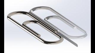 20-3D CAD EXERCISES SOLIDWORKS- paper clip ready in less than 2 minutes