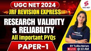 UGC NET Paper 1 Revision  Research Validity & Reliability All PYQs  Paper 1 Revision  Tulika Mam