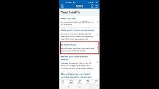 NHS App - How to view your GP health record