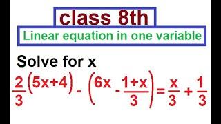 Solve for x if 235x+4-6x-1+x3=x3+13 #linearequations #class8