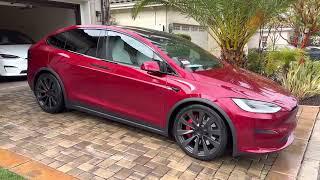 2023 Model X Plaid in ULTRA RED