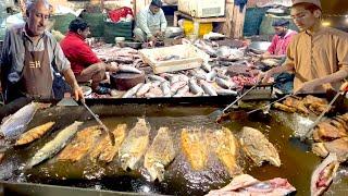 HYDERABADI SPICY MASALA FRIED FISH & GRILLED FISH  FAMOUS SPICY MASALA FISH FOOD STREET KARACHI