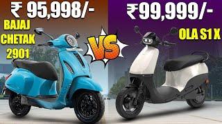 Bajaj Chetak 2901 Vs OLA S1X Key Variant Full Detailed Comparison  Electric Vehicles India