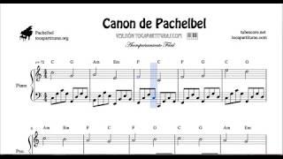 Pachelbel Canon in C Major Piano Sheet Music Melody and Accompaniment