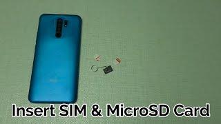 Redmi 9 PrimePoco M2  Insert SIM & MicroSD Card