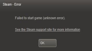 Failed to start game unknown error Steam fix