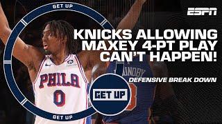 A GIGANTIC MISTAKE  Analyzing Knicks defense on Tyrese Maxeys 4-PT play  Get Up