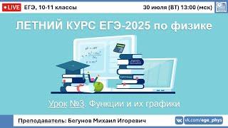  ЕГЭ-2025 по физике. Летний курс. Урок №3. Функции и их графики