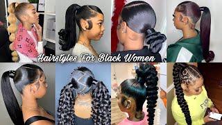 New & Latest Sleek Ponytail With Weave Hairstyles For Black Women  Cute