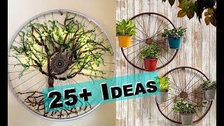 IDEAS TO UPCYCLE OLD BICYCLE PARTS  DIY WITH OLD BICYCLE WHEELS  HOW TO MAKE STUFF BICYCLE PARTS