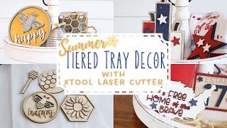 @Tiered Tray Decor with xTool Laser Cutter...and NewQ Storage device for your phone