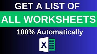 How to Get a List of All Worksheet Names Automatically in Excel