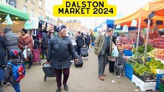 Busy day in Dalston market London
