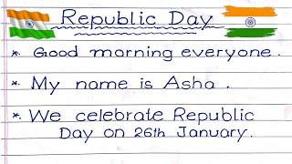 10 Lines on Republic Day in English  Speech on Republic Day  26 January Speech  Das Learning