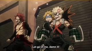 Kaminari clinging to bakugou cuz hes scared  My Hero Academia